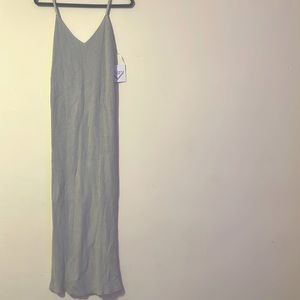 Grey long knit dress